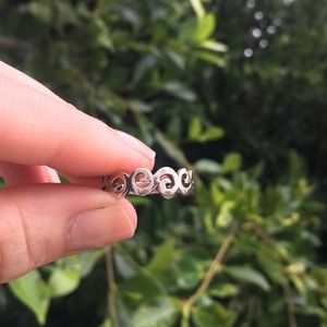 Swirl .925 sterling silver ring size 8